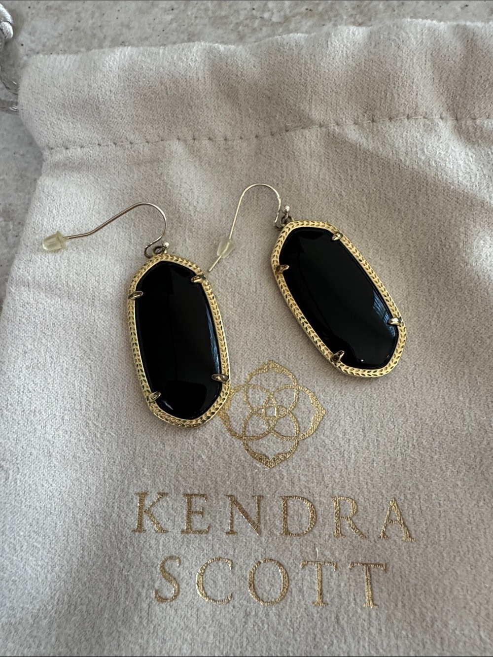 Kendra Scott Elle Black Drop Earrings